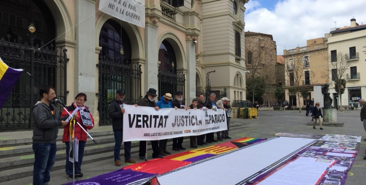 Joan Balart, membre de Sabadell per la República, durant l'acte de Mesa de Catalunya