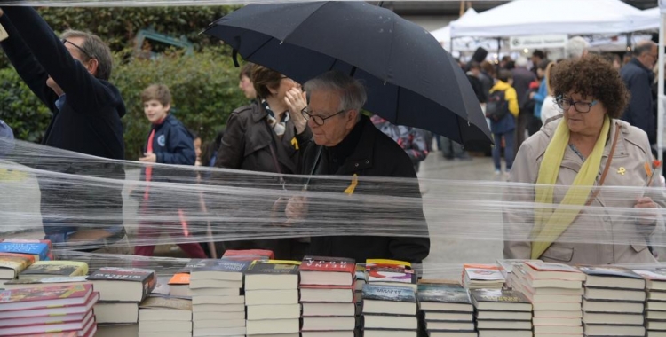 Sabadellencs mirant llibres a la plaça del Doctor Robert | Roger Benet