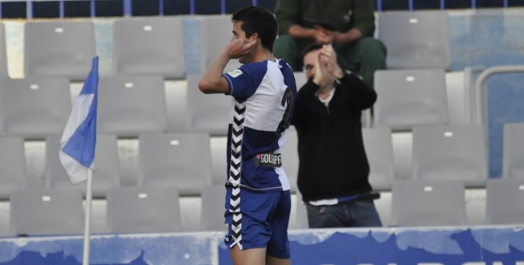 Capó celebra el primer gol aconseguit contra el Castellón | Críspulo Díaz