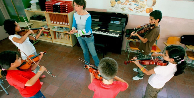 Una classe del projecte 'Els compositors entren a l'aula'