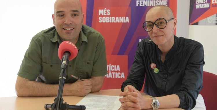 Joan Berlanga i Mar Garcia en roda de premsa | Roger Benet