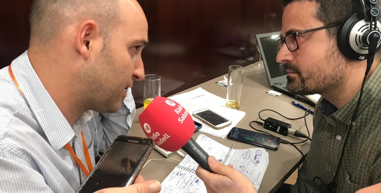 El cap de llista taronja, durant l'entrevista de valoració de resultats dins l'especial electoral de Ràdio Sabadell | Ciutadans Sabadell