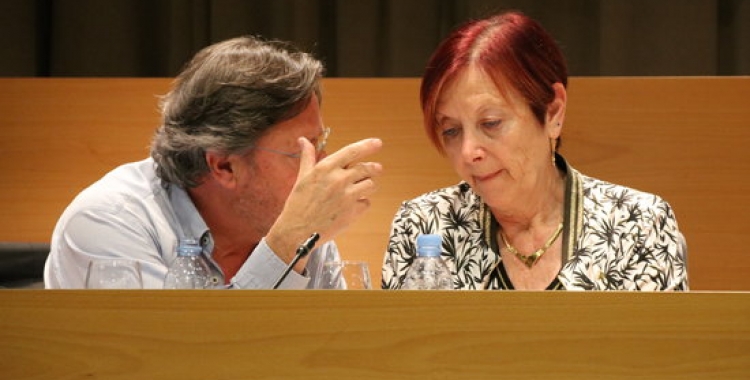 Enric Marín i Margarita Arboix avui durant la roda de premsa | ACN