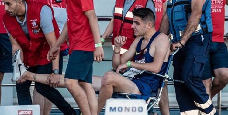 Una cruel caiguda va impedir a Alexis Rodríguez acabar la cursa dels 3000 obstacles. | Sportmedia