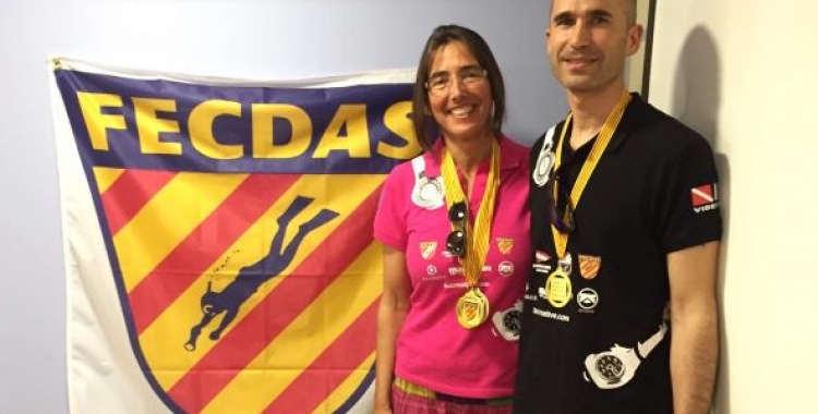 Paqui Serra i Marc Pedrals es van proclamar campions de Catalunya de vídeo subaquàtic. | FECDAS