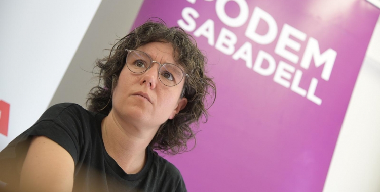 Marta Morell, durant la roda de premsa de presentació del Pacte de la Concòrdia/ Roger Benet