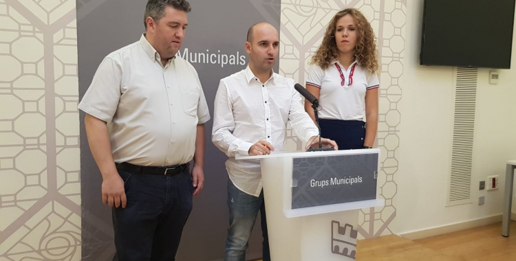 Els regidors de Ciutadans a la sala de premsa de l'Ajuntament de Sabadell | Raquel García