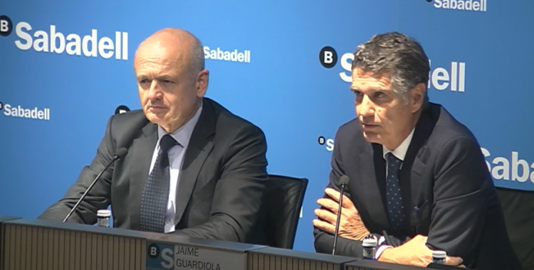 El director general de Banc Sabadell, Tomás Varela, i el conseller delegat, Jaume Guardiola | Cedida