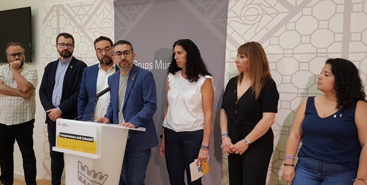 Els regidors d'Esquerra, en roda de premsa/ ERC