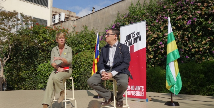 Lourdes Ciuró i Jaume Alonso-Cuevillas en l'acte d'aquest matí | Helena Molist