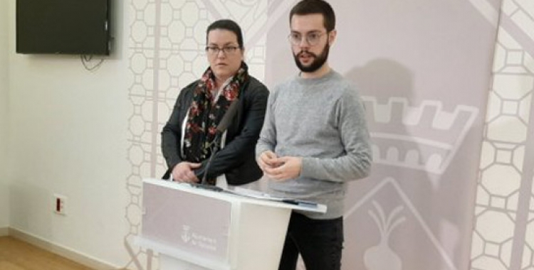 Mar Molina i Eloi Cortés, en roda de premsa/ Ajuntament de Sabadell