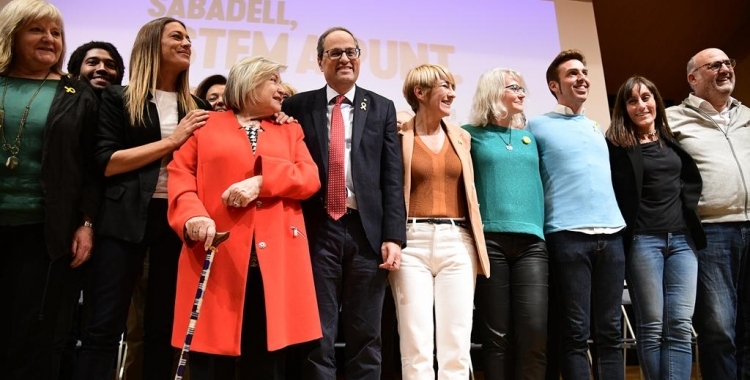 Quim Torra i Lourdes Ciuró en un acte a Sabadell l'abril del 2019 | Roger Benet