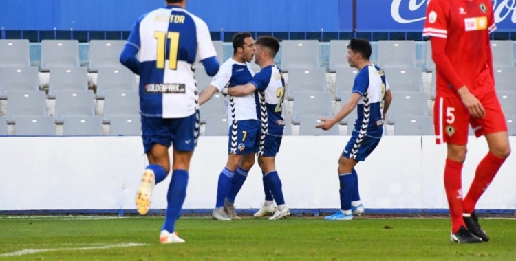 Boris celebra el seu estèril gol contra l'Hércules | Críspulo Díaz