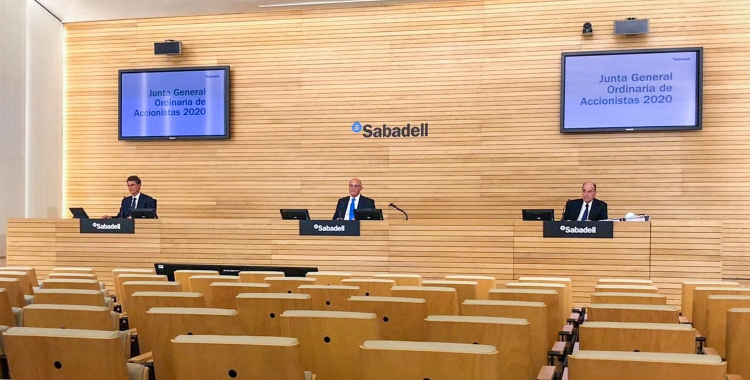 La Junta General d'Accionistes del Banc Sabadell s'ha celebrar telemàticament | Cedida