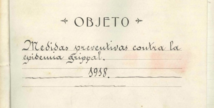 L'Arxiu Històric ha localitzat el document amb les mesures de prevenció per evitar un increment dels contagis de la grip | Cedida