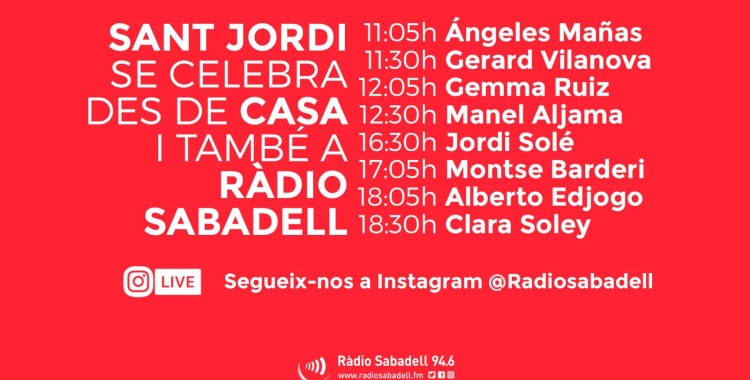 L'Instagram Live de Ràdio Sabadell emetrà vuit entrevistes per Sant Jordi | Roger Benet