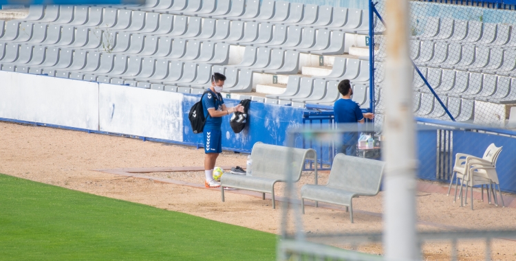 Romero, a l'entrenament d'ahir a la Nova Creu Alta | Roger Benet