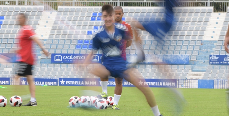 Atenta mirada de Juvenal Edjogo en un entrenament d'aquesta temporada | Roger Benet