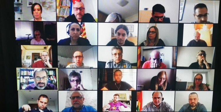 La reunió telemàtica entre alcaldes i alcaldesses i representants de la Generalitat | Cedida