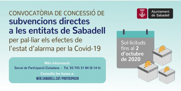 Campanya de subvencions de l'Ajuntament de Sabadell | Cedida