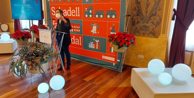 Marta Farrés, durant la presentació de la campanya de Nadal