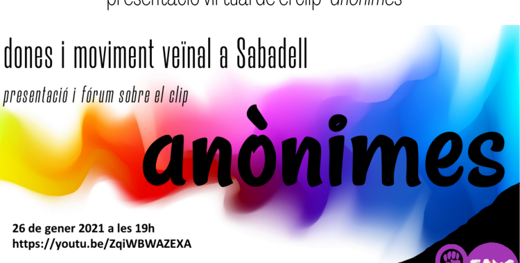 La FAV estrena vocalia de gènere amb el vídeo 'Anònimes' per visibilitzar la feina de les dones al moviment veïnal 