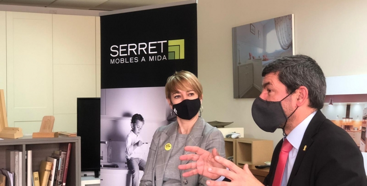 Canadell i Ciuró, en una visita a empresaris del Gremi de la Fusta de Sabadell