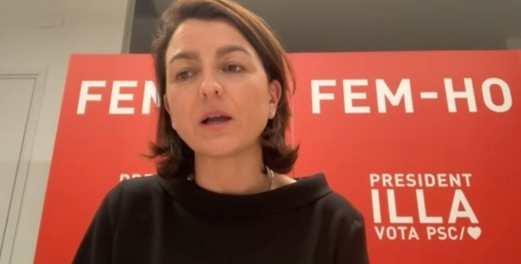 Eva Granados, en el primer acte digital de campanya del PSC de Sabadell | Cedida