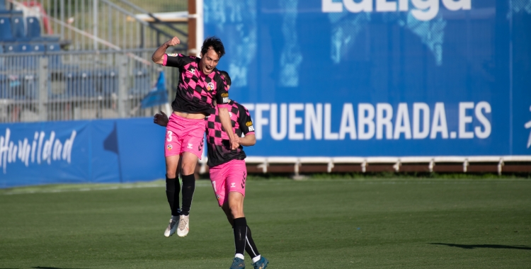 Josu Ozkoidi, celebrant el seu gol a Fuenlabrada | Roger Benet
