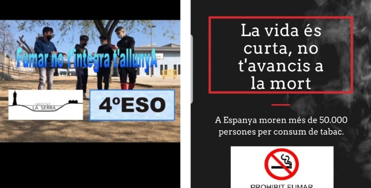 Alumnes dels instituts Arraona i La Serra impulsen diverses accions comunitàries de sensibilització contra el tabaquisme