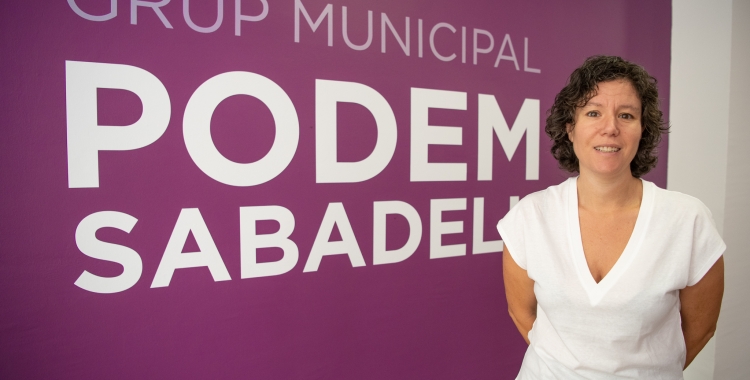 Marta Morell, a la seu de Podem a la Concòrdia | Roger Benet