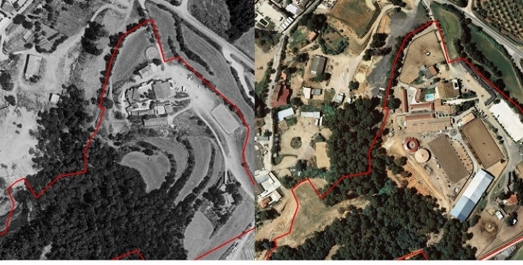 Imatge de l'evolució de la finca de Ca n'Alzina, limítrof amb Can Xupa