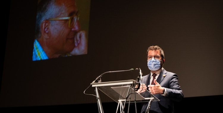 El president de la Generalitat de Catalunya, Pere Aragonès, ha assistit a l'homenatge a Benaul | Roger Benet