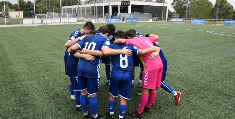 Els jugadors del Centre d'Esports Sabadell instants abans de començar el partit | Twitter