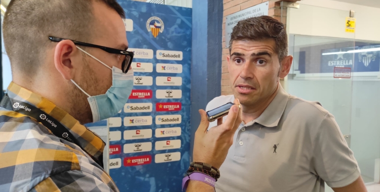 Hidalgo dissabte a la sala de premsa del Collao | Adrián Arroyo