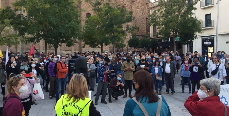 Una imatge de la mobilització d'aquesta tarda | Ràdio Sabadell