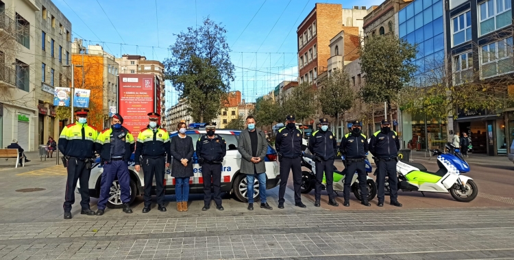 Policia Municipal i Mossos d'Esaquadra amb l'alcaldessa Marta Farrés i el tinent d'alcaldessa de Seguretat, Jesús Rodríguez | Pere Gallifa