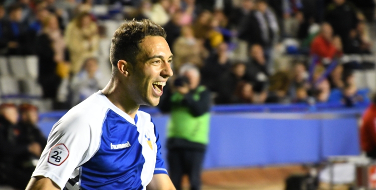 Boris Garrós celebrant un gol justament contra el Llagostera | Críspulo Díaz