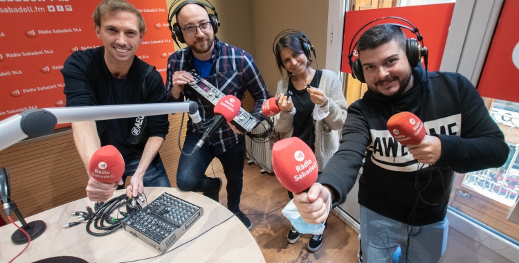 Jordi Lluís, Joan Ferrús, Ariadna Orriol i Toni González als estudis de Ràdio Sabadell | Roger Benet