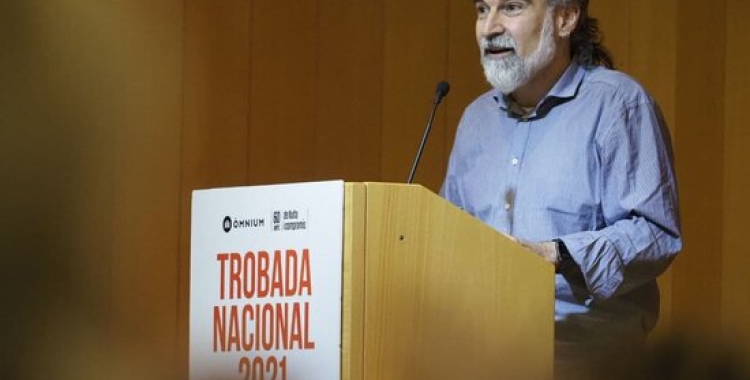 El president d'Òmnium, Jordi Cuixart, parlant a la Trobada Nacional de l'entitat, a Vic, el 6 de novembre de 2021 | Cedida