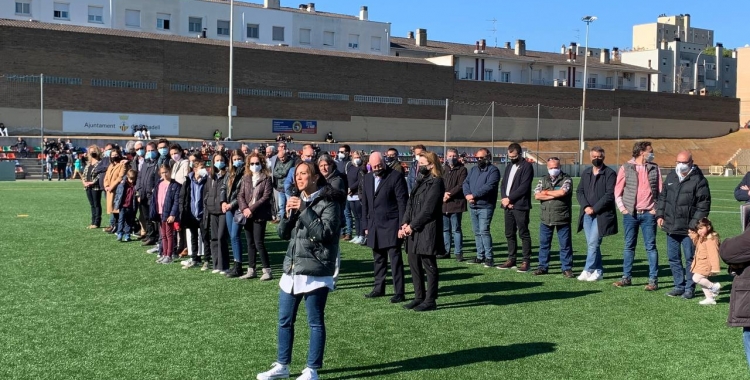 L'alcaldessa Marta Farrés durant l'homenatge | Oriol Ferran