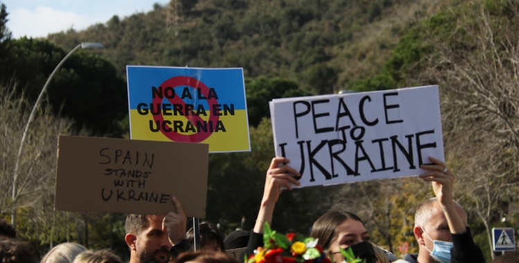 Manifestants ucraïnesos contra la invasió russa