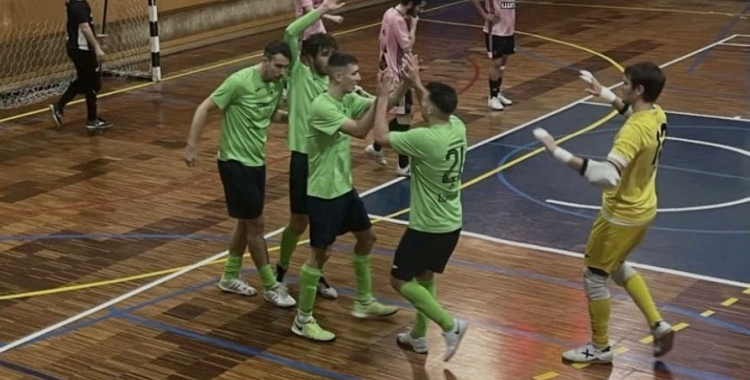 La Pia, celebrant un dels gols contra el Muro | @futsalpia