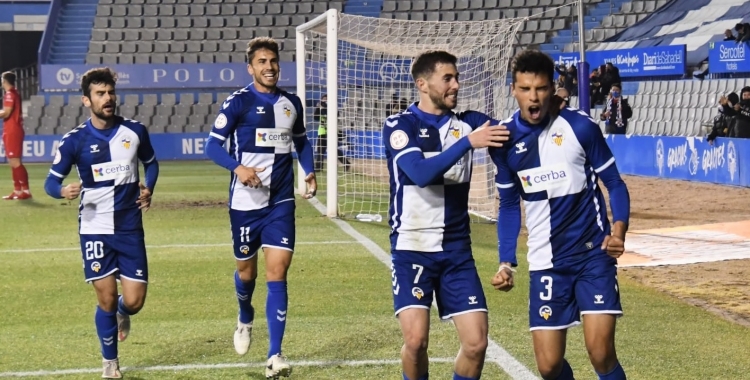 Teo, celebrant el seu primer i únic gol davant l'Alcoyano | CES
