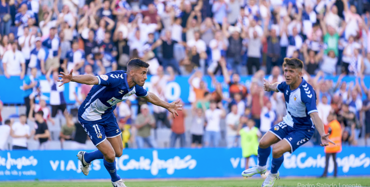 Néstor Querol i Aarón Rey, instants després del 2-1 | Pedro Salado