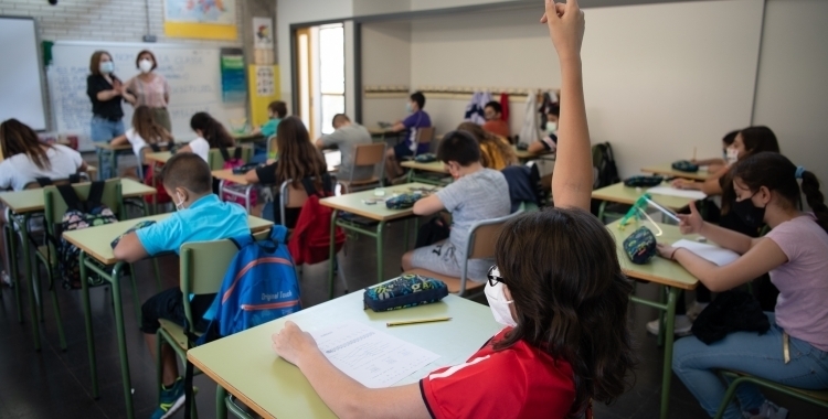 L'aula d'una escola de Sabadell, en una imatge d'arxiu/ Roger Benet