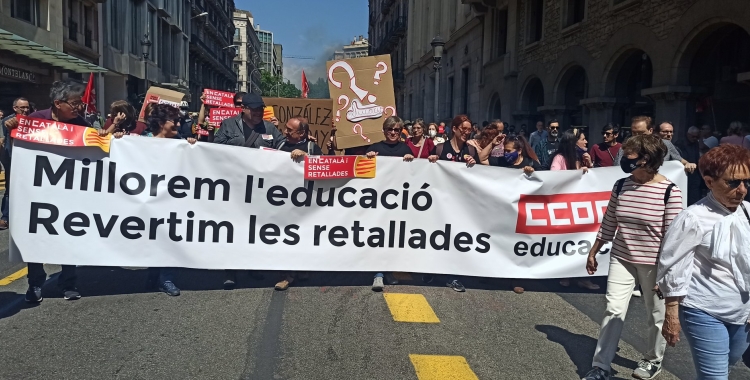 Els docents estaven conviocats a una manifestació unitària a Barcelona | Cedida