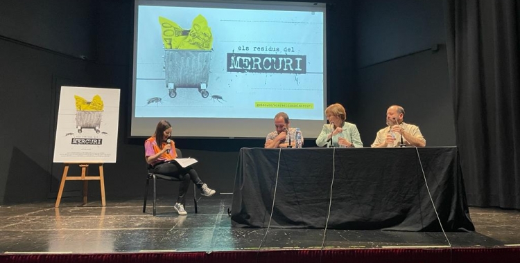 Sara González, David Fernández, Carme Forcadell i Joan Mena a l'acte d'avui | Ràdio Sabadell