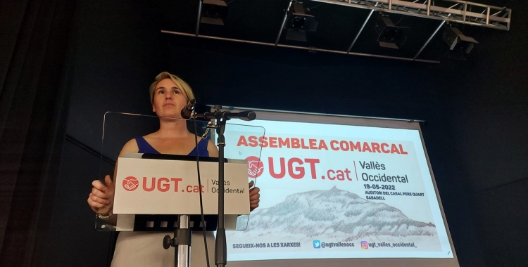 Espigares va ser escollida ahir com a secretaria comarcal de la UGT | Karen Madrid