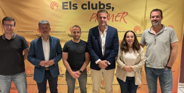 Àlex Talavera i el seu equip, durant l'acte de presentació a Sabadell | Cedida